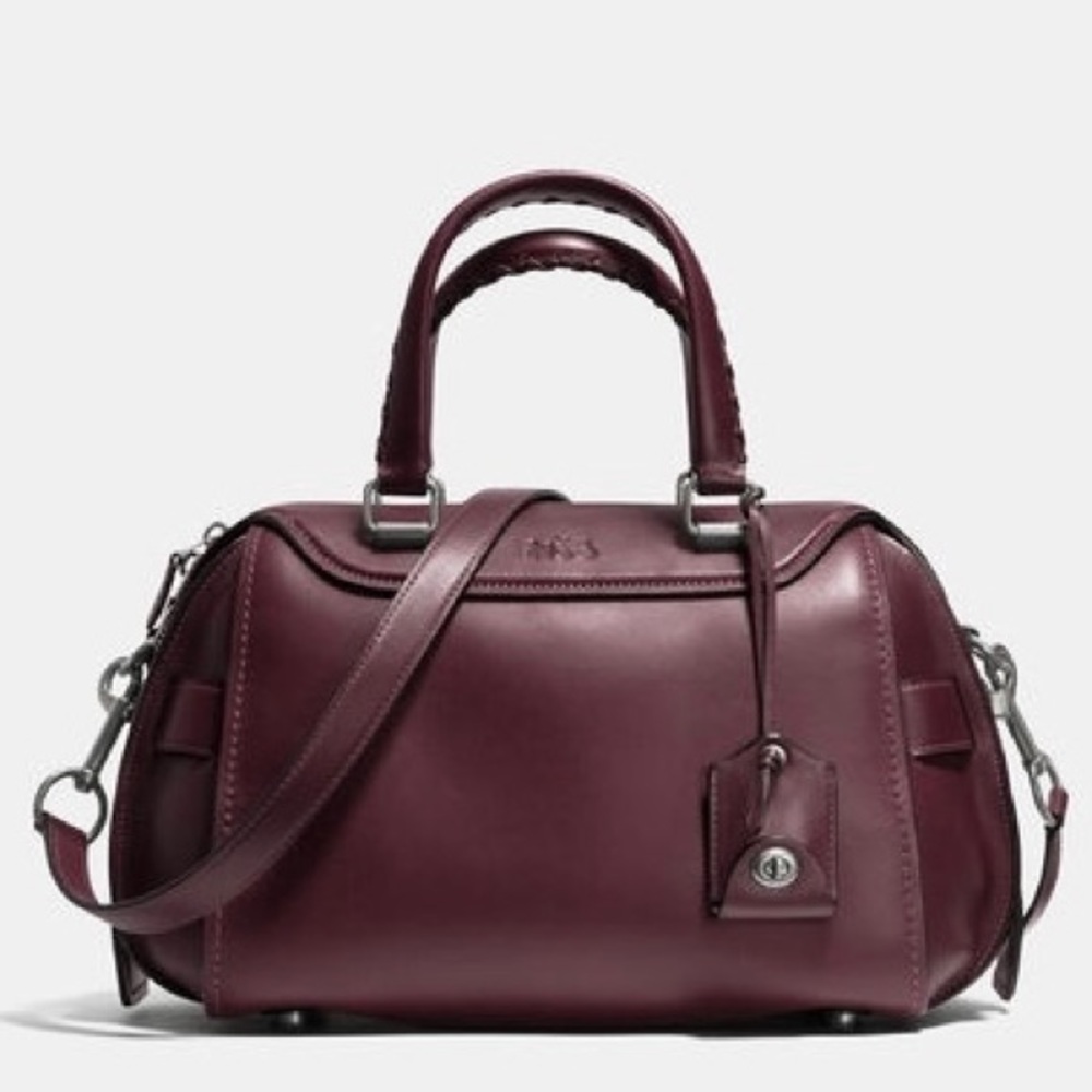 Coach Ace Satchel Glovetanned Leather Shoulder Crossbody Burgundy Bag